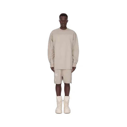 Champion X Rick Owens Girdered Sweat In Pearl Compact Felpa Jersey