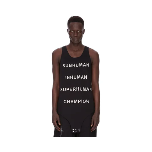 Champion X Rick Owens Basketball Tank In Black Cotton Jersey