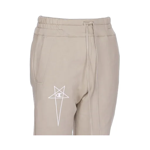 Champion X Rick Owens Joggers In Pearl Compact Felpa Jersey