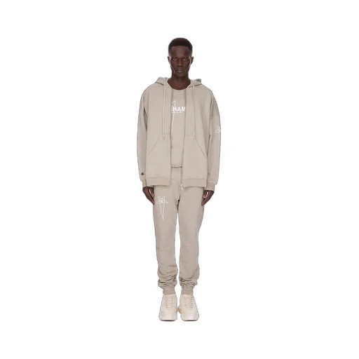 Champion X Rick Owens Joggers In Pearl Compact Felpa Jersey
