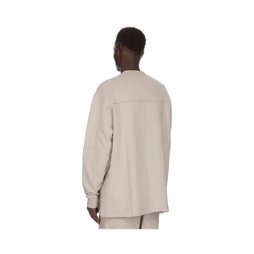 Champion X Rick Owens Girdered Sweat In Pearl Compact Felpa Jersey