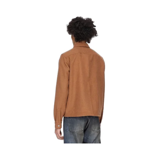 Drkshdw Concordians Cropped Outershirt In Rust Brushed Cotton
