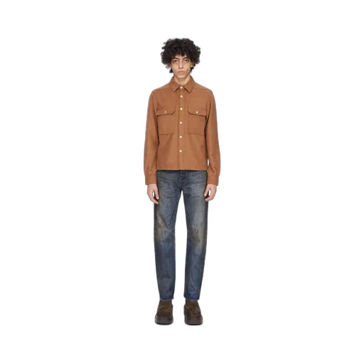Drkshdw Concordians Cropped Outershirt In Rust Brushed Cotton