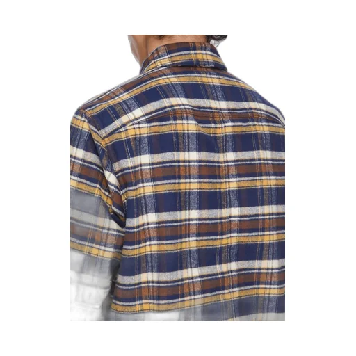 Drkshdw Concordians Cropped Outershirt In Gasoline Plaid Cotton Plaid