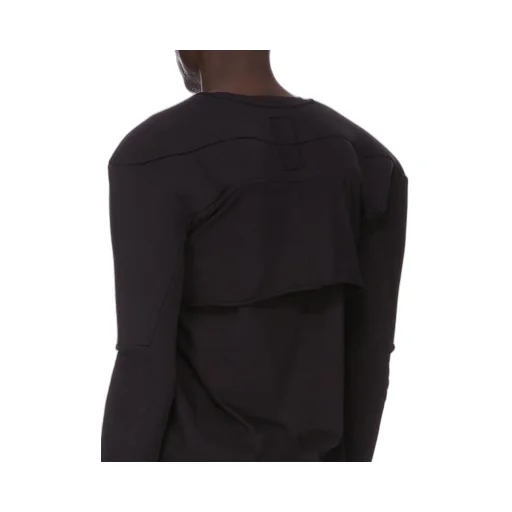 Champion X Rick Owens Girdered Cropped Harness In Black Cotton Jersey
