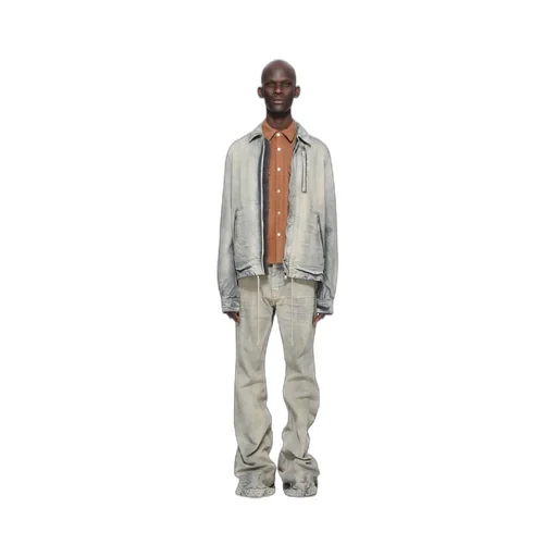 Drkshdw Concordians Cropped Outershirt In Rust Brushed Cotton