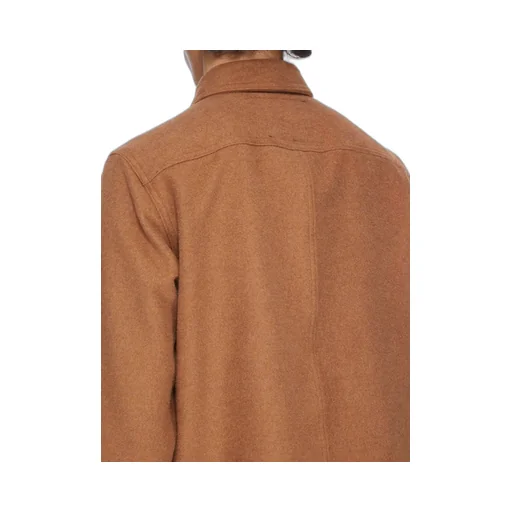Drkshdw Concordians Cropped Outershirt In Rust Brushed Cotton