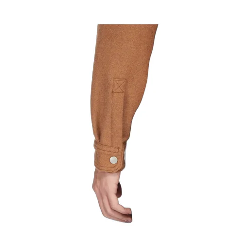 Drkshdw Concordians Cropped Outershirt In Rust Brushed Cotton