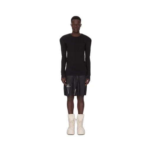 Champion X Rick Owens Girdered Harness In Black Cotton Jersey