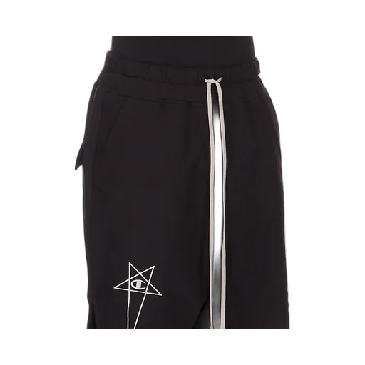 Champion X Rick Owens Beveled Pods In Black Compact Felpa Jersey