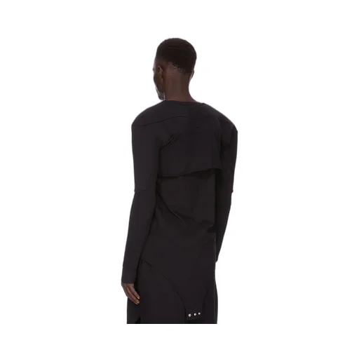 Champion X Rick Owens Girdered Cropped Harness In Black Cotton Jersey