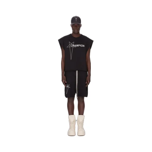 Champion X Rick Owens Beveled Pods In Black Compact Felpa Jersey
