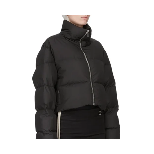 Moncler + Rick Owens Cropped Cyclopic Jacket In Black Recycled Taffeta