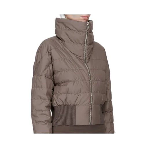 Moncler + Rick Owens Cropped Jacket In Dark Dust Recycled Taffeta