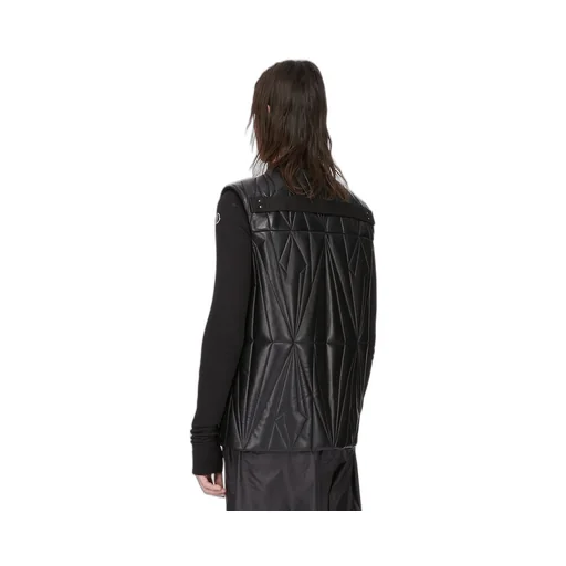 Moncler + Rick Owens Geocamo Flight Vest In Black Nappa Lambskin