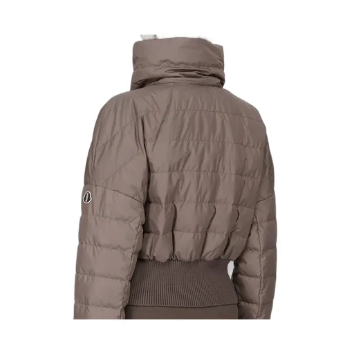 Moncler + Rick Owens Cropped Jacket In Dark Dust Recycled Taffeta