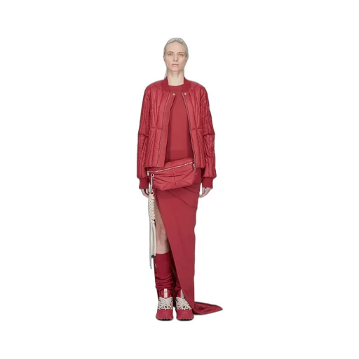 Moncler + Rick Owens Geocamo Flight Jacket In Carnelian Recycled Ultra-Lightweight Polyester