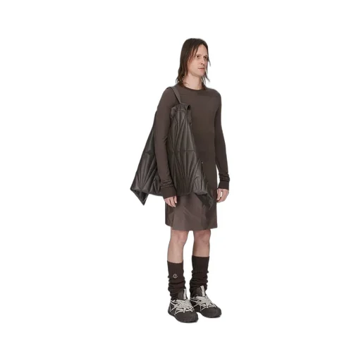 Moncler + Rick Owens Geocamo Flight Vest In Dark Dust Nappa Lambskin