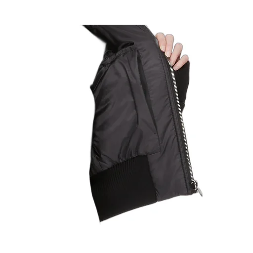 Moncler + Rick Owens Geocamo Cropped Jacket In Black Nappa Lambskin Leather