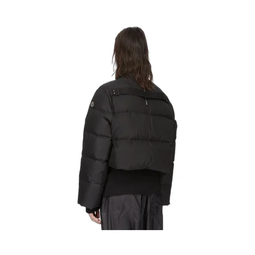 Moncler + Rick Owens Cropped Cyclopic Jacket In Black Recycled Taffeta