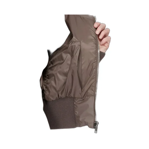 Moncler + Rick Owens Cropped Jacket In Dark Dust Recycled Taffeta