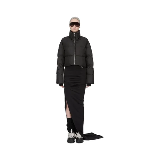 Moncler + Rick Owens Cropped Cyclopic Jacket In Black Recycled Taffeta