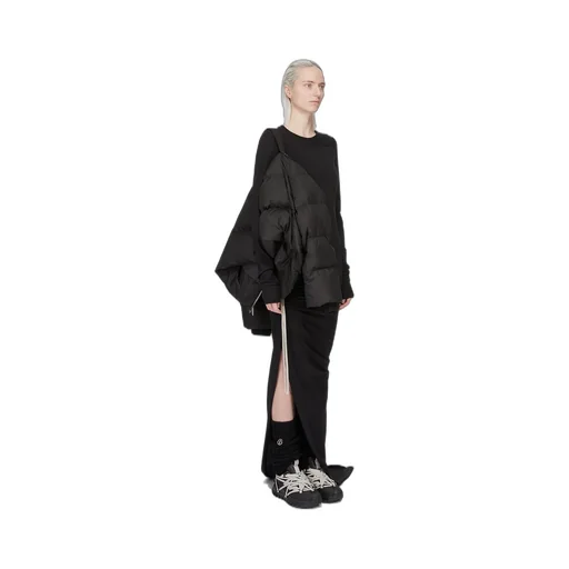 Moncler + Rick Owens Cropped Cyclopic Jacket In Black Recycled Taffeta