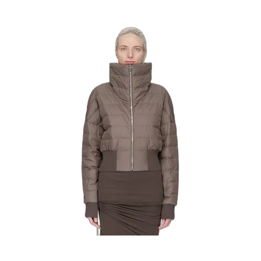 Moncler + Rick Owens Cropped Jacket In Dark Dust Recycled Taffeta