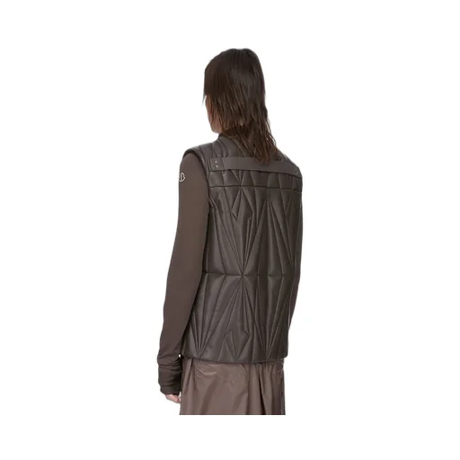 Moncler + Rick Owens Geocamo Flight Vest In Dark Dust Nappa Lambskin