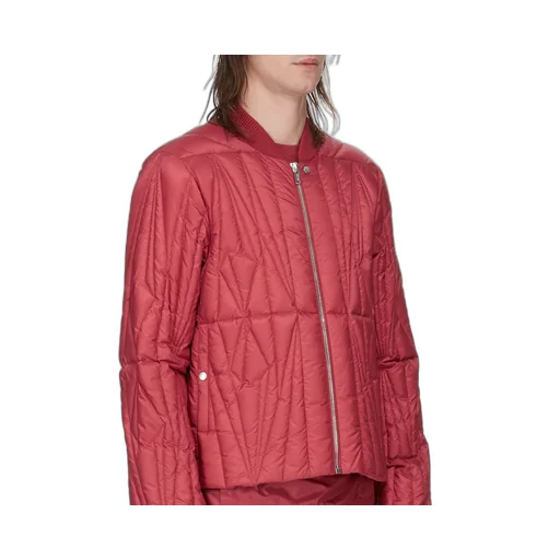 Moncler + Rick Owens Geocamo Flight Jacket In Carnelian Recycled Ultra-Lightweight Polyester