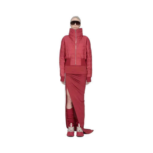 Moncler + Rick Owens Cropped Jacket In Carnelian Recycled Taffeta