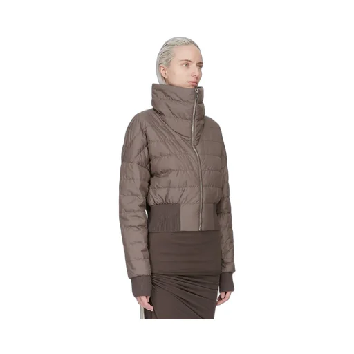 Moncler + Rick Owens Cropped Jacket In Dark Dust Recycled Taffeta