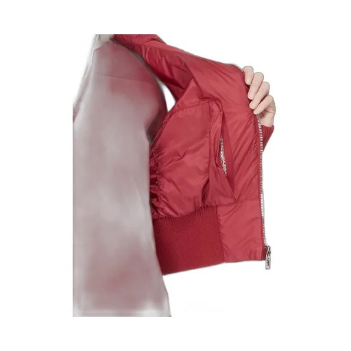Moncler + Rick Owens Cropped Jacket In Carnelian Recycled Taffeta