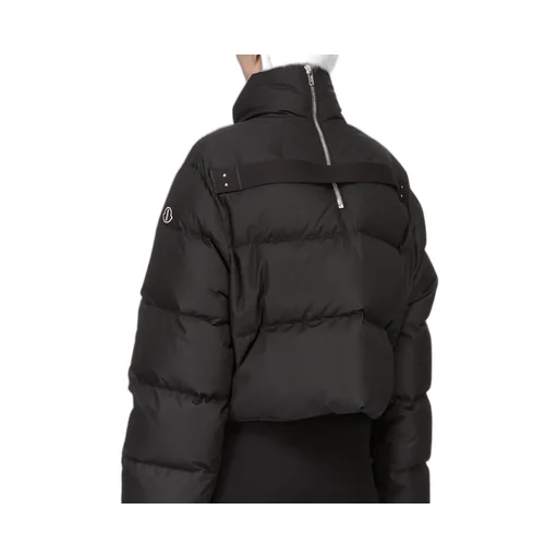 Moncler + Rick Owens Cropped Cyclopic Jacket In Black Recycled Taffeta