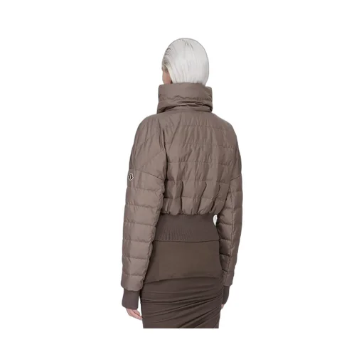Moncler + Rick Owens Cropped Jacket In Dark Dust Recycled Taffeta