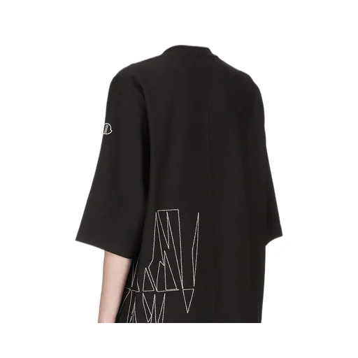 Moncler + Rick Owens Jumbo Ss T In Black Heavy Cotton Jersey