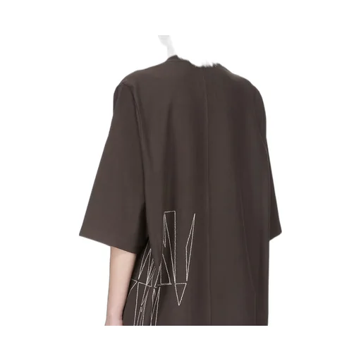 Moncler + Rick Owens Jumbo Ss T In Dark Dust Heavy Cotton Jersey