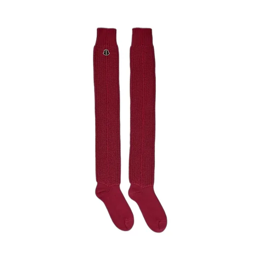 Moncler + Rick Owens Hiking Socks In Carnelian Mediumweight Ribbed Cotton
