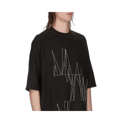 Moncler + Rick Owens Jumbo Ss T In Black Heavy Cotton Jersey