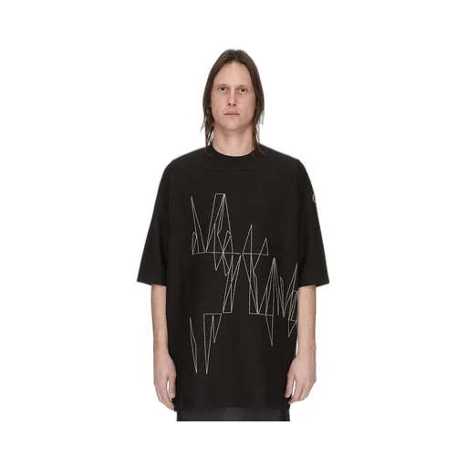 Moncler + Rick Owens Jumbo Ss T In Black Heavy Cotton Jersey