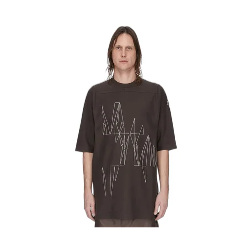 Moncler + Rick Owens Jumbo Ss T In Dark Dust Heavy Cotton Jersey