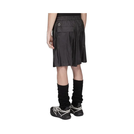 Moncler + Rick Owens Kiltshorts In Black Recycled Ultra-Lightweight Polyester