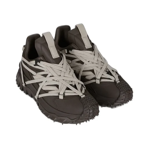 Moncler + Rick Owens Trailgrip Megalace® In Dark Dust Mediumweight Full Grain Calf Leather
