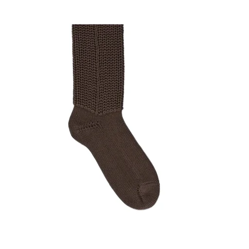 Moncler + Rick Owens Hiking Socks In Dark Dust Mediumweight Ribbed Cotton
