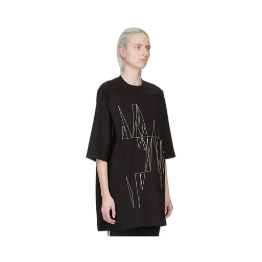 Moncler + Rick Owens Jumbo Ss T In Black Heavy Cotton Jersey