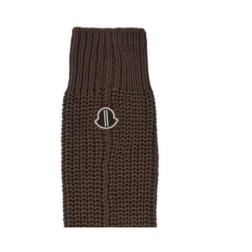 Moncler + Rick Owens Hiking Socks In Dark Dust Mediumweight Ribbed Cotton