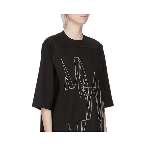 Moncler + Rick Owens Jumbo Ss T In Black Heavy Cotton Jersey