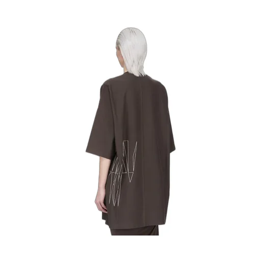 Moncler + Rick Owens Jumbo Ss T In Dark Dust Heavy Cotton Jersey