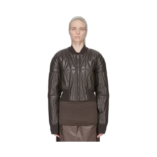 Moncler + Rick Owens Geocamo Cropped Jacket In Dark Dust Nappa Lambskin Leather