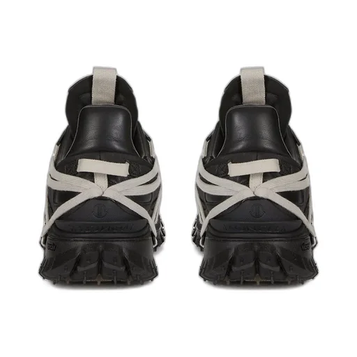 Moncler + Rick Owens Trailgrip Megalace® In Black Mediumweight Full Grain Calf Leather